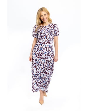 Eva Smudge Print Midi Dress