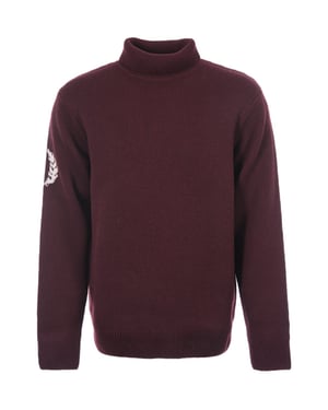 Fred Perry trui met col en lauwerkrans voor heren, bordeauxrood