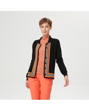 Cardigan med kontrasterande kanter