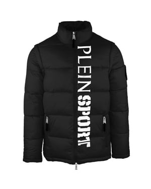 Plein Sport Vertical Logo Padded Black Jacket