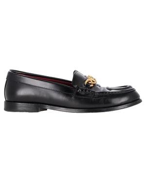 Valentino VCHAIN Loafers i svart läder