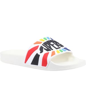 Superga Slide Synthetic Women's White/Multicolour Sandals
