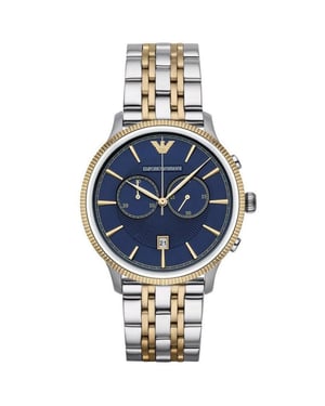 Emporio Armani AR1847 Herenhorloge Chronograaf Tweekleurig Blauw