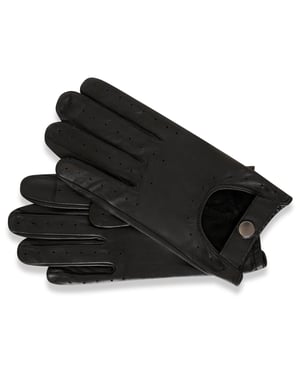 Barneys Originals Black Leather Driving Gloves