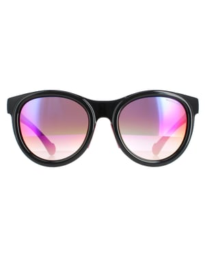 Moncler zonnebril ml0087 01c glanzende zwarte rookspiegel