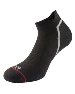 1000 Mile - Mens Single Layer Active Sport Breathable Ankle Socks - Black