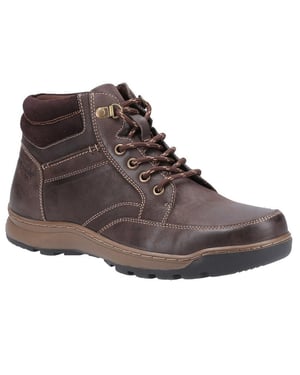 Hush Puppies Heren Grover Leren Laarzen (Bruin)