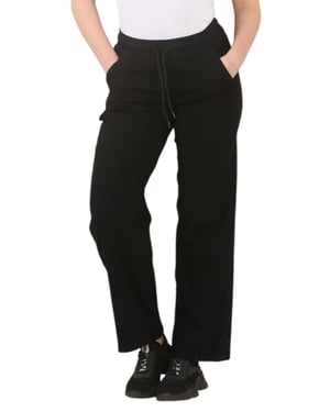 MYT Womens Elasticated High Waist Wide Leg Jeans in Black