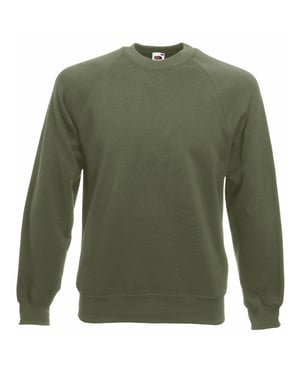 Fruit Of The Loom Heren Raglan Mouwen Belcoro® Sweatshirt (Klassiek Olive)