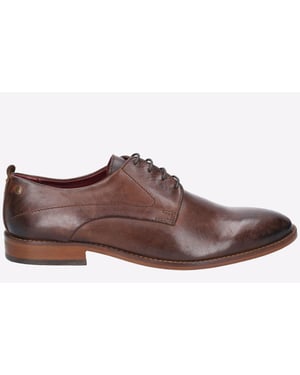 Base London Script Washed Läder Herrbruna Oxfordskor