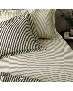 Yard Hebden Mélange Stripe Cotton Fitted Sheet