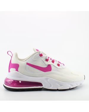 Nike Air Max 270 React Vit Textil Damskor Snörning Träningsskor CJ0619 100