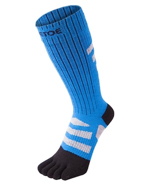 TOETOE - Mens & Ladies Outdoor 3D Terry Walker Cushioned Wool Toe Socks - Black & Blue