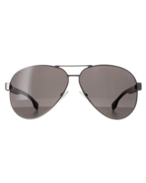 Hugo Boss Aviator Mens Matte Ruthenium Grey Brown BOSS 1560/O/S