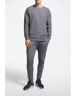 Nike Sportswear Optic Heren Fleece Crew Tracksuit in Grijs