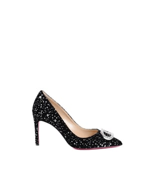 Office Party Velvet Guggenheim Pump Black
