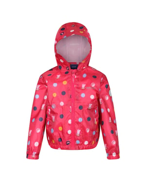 Regatta Barn/Kids Peppa Pig Polka Dot Hooded Vattentät jacka (Blush Red)