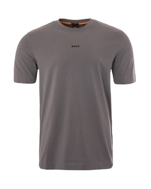 BOSS Centre Logo Sustainable Relaxed Fit T-Shirt - Grey