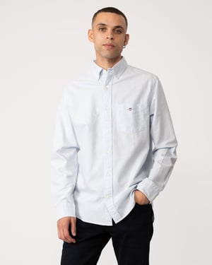 GANT Mens Regular Fit Long Sleeve Oxford Banker Stripe Shirt