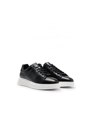 BOSS Orange Bulton Runn Mens Polished Leather Trainers With Rubber Outsole