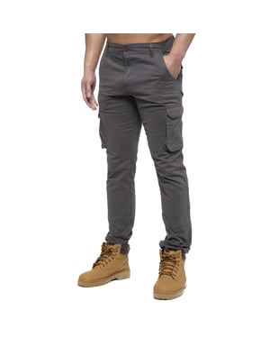 Enzo | Mens Cargo Trousers - Grey