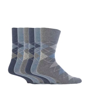 Gentle Grip - 6 Pairs Mens Gentle Grip Non Elastic Socks - MGG38