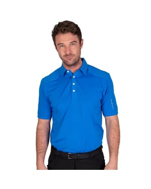 Island Green Heren Gestikt Golf Poloshirt (Marine)