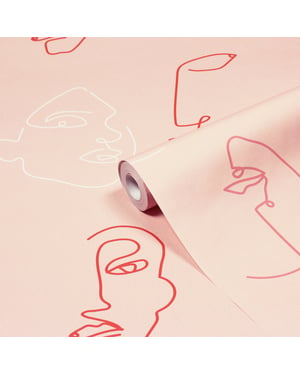 Kindred Abstract Faces Printed Wallpaper