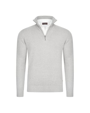 Cappuccino Italia Tröja Mock Zip Pullover Grå