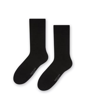 Mens Merino Wool Socks | Steven | Warm Knitted Ribbed Dress Socks - Black