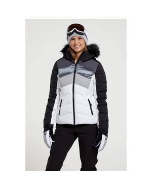 Mountain Warehouse Dames/Dames Cascade Gewatteerde Ski jas (Wit/zwart)