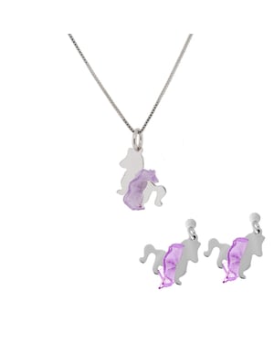 Orphelia 'Celinia' Child's 925 Sterling Silver Set: Chain-Pendant + Earrings - Silver SET-7134
