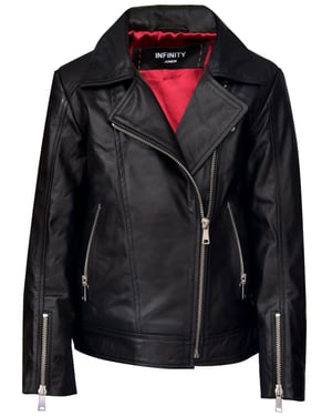 Kinderjassen Designermeisjes 100% leren jas Bikerjassen met rits (1-13 jaar)