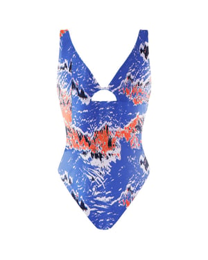Gymshark Milieuvriendelijk Damesbadpak Blauw/Oranje