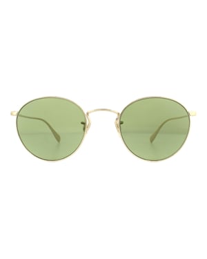 Oliver volkeren rond unisex goudgroene C zonnebril