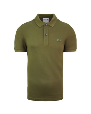 Lacoste Slim Fit herr pikétröja i kaki