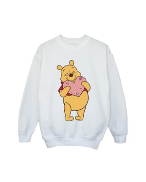 Disney Meisjes Winnie The Pooh Sweatshirt met hartjesogen (Wit)