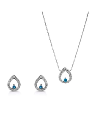 Orphelia 'Kiana' Women's 925 Sterling Silver Set: Necklace + Earrings - Silver SET-7487