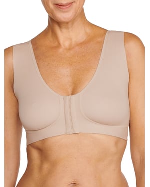 Wellness Front Fastening Soft Cup Bra - Beige
