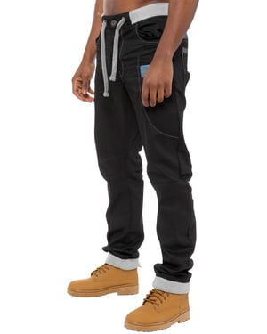 Enzo | Heren Denim Jogger Jeans - Zwart/Blauw