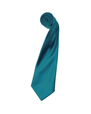 Premier Mens Plain Satin Tie (Narrow Blade) (Pack of 2) (Teal)