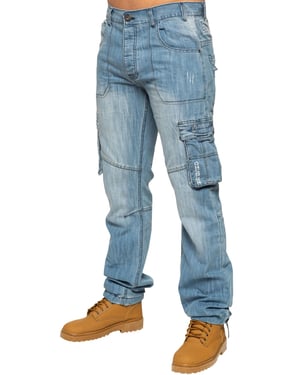 Enzo | heren Combat Denim jeans - Lichtblauw