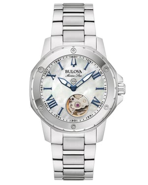 Bulova Marine Star Women's Silver Watch 96L326