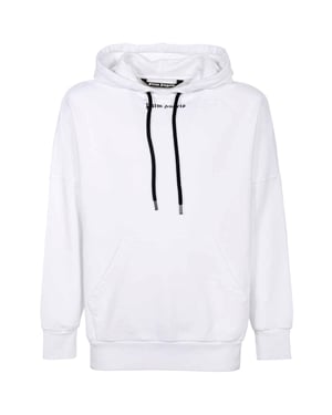 Palm Angels Classic Logo White Oversized Hoodie