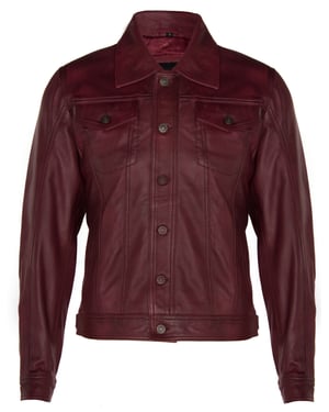 Trucker slim-fit leren overhemd-jeansjack
