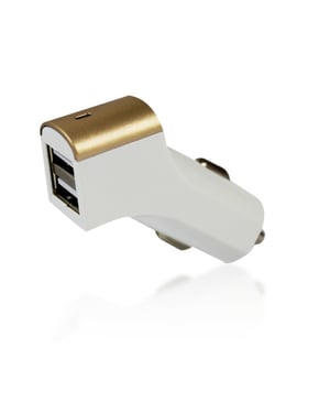 FX Factory Powabud Twin Socket USB 2.1A Car Charger [Gold]