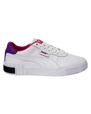 Puma Cali Bold Damskor Träningsskor Vit Rosa Läder Snörning Skor 370811 05