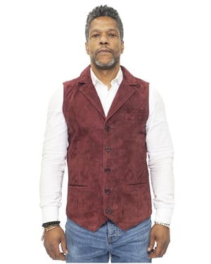 Heren klassiek glad geit suède leren vest-Exeter