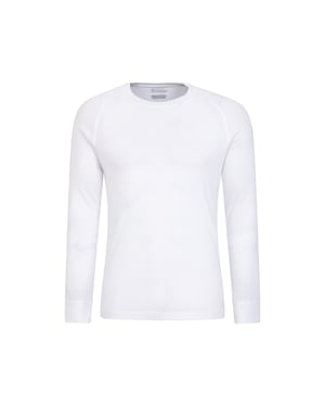 Mountain Warehouse Heren Talus Ronde Hals Thermo Top met Lange Mouwen (Wit)