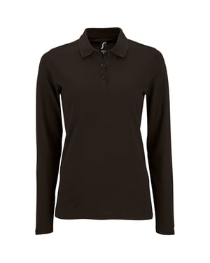 SOLS Dames/dames Perfecte Lange Mouw Pique Polo Shirt (Zwart)